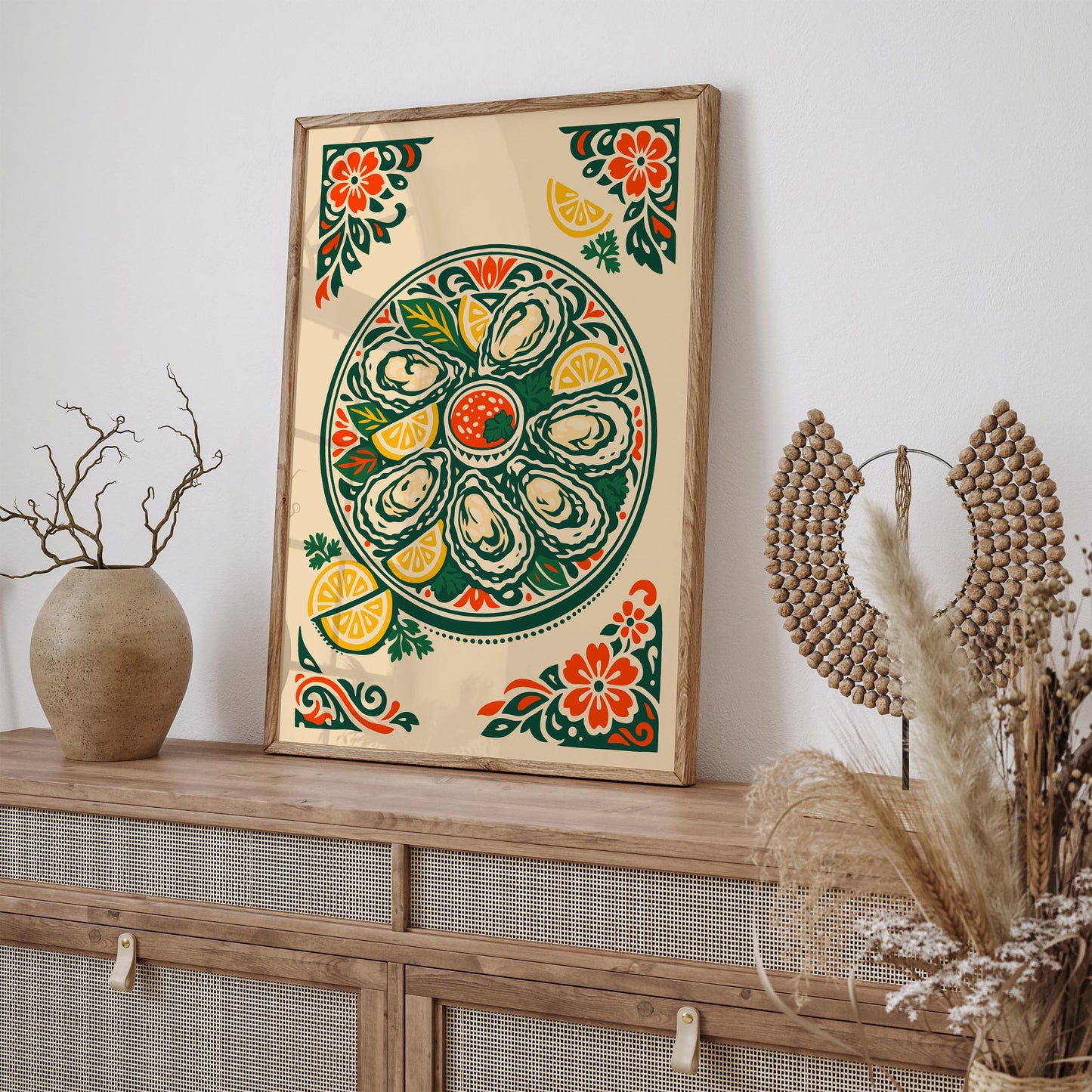 Oyster Plates Kitchen Poster