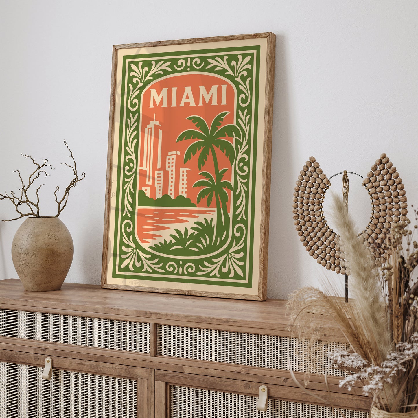 Miami Cityscape Travel Poster 2026