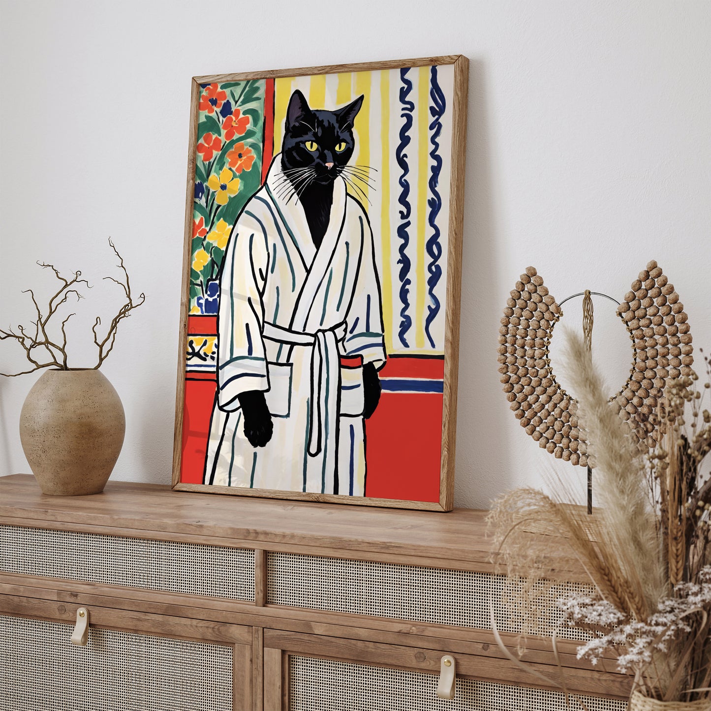 Bathroom Cat Cute Bathrobe Poster