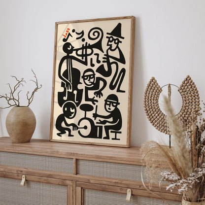 Jazz Band Poster - Abstract Music Print