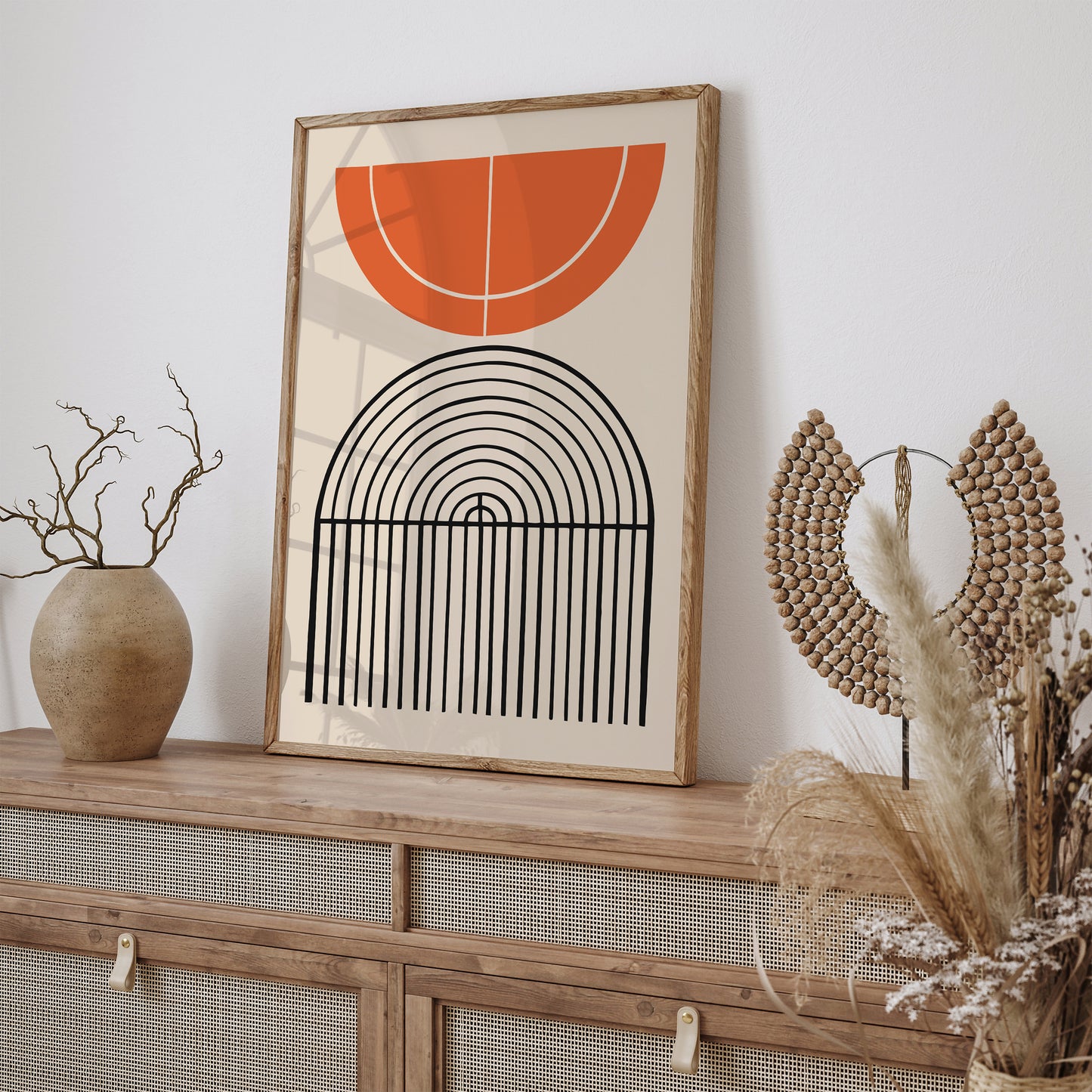 Mid Century Orange Arches Art Print