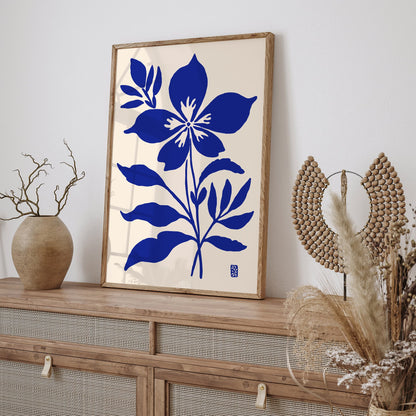 Blue Azure Flower Poster