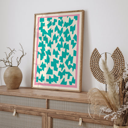 Mint Mid Century Abstract Wall Art