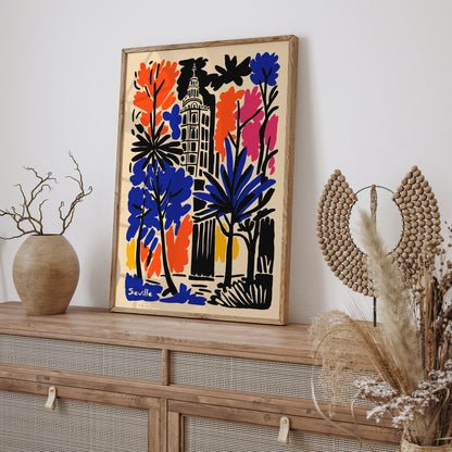 Seville Spain Colorful Vibrant Travel Poster