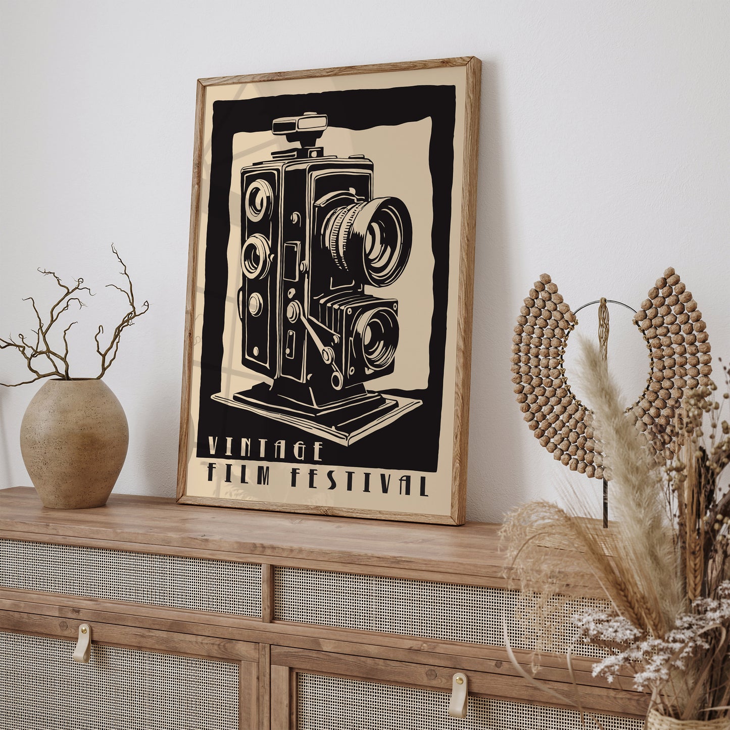 Vintage Film Festival Movie Camera Art Print