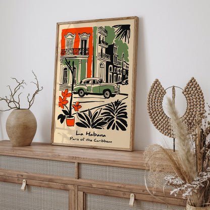 La Habana Cuba Poster - Eclectic Travel Wall Art