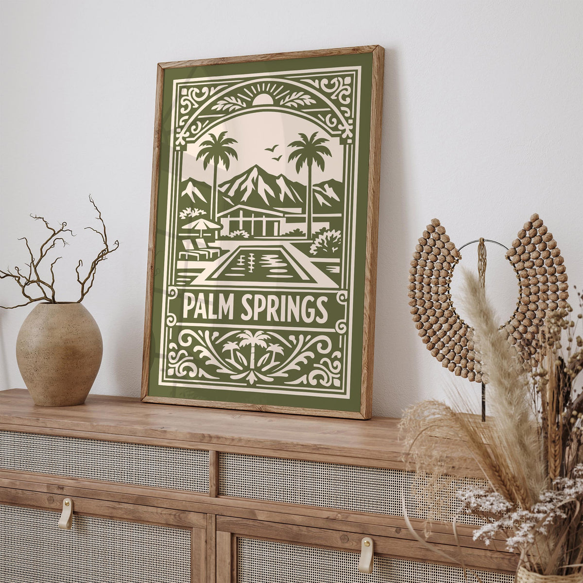 Palm Springs California Green Travel Poster