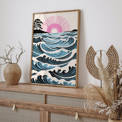 Peaceful Ocean Landscape Wall Art Print