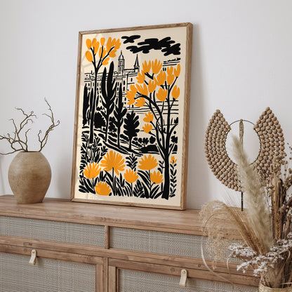 France Cityscape Yellow Poster