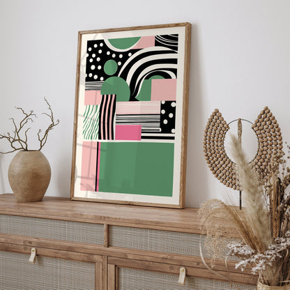 Green Abstract Mid Century Wall Art