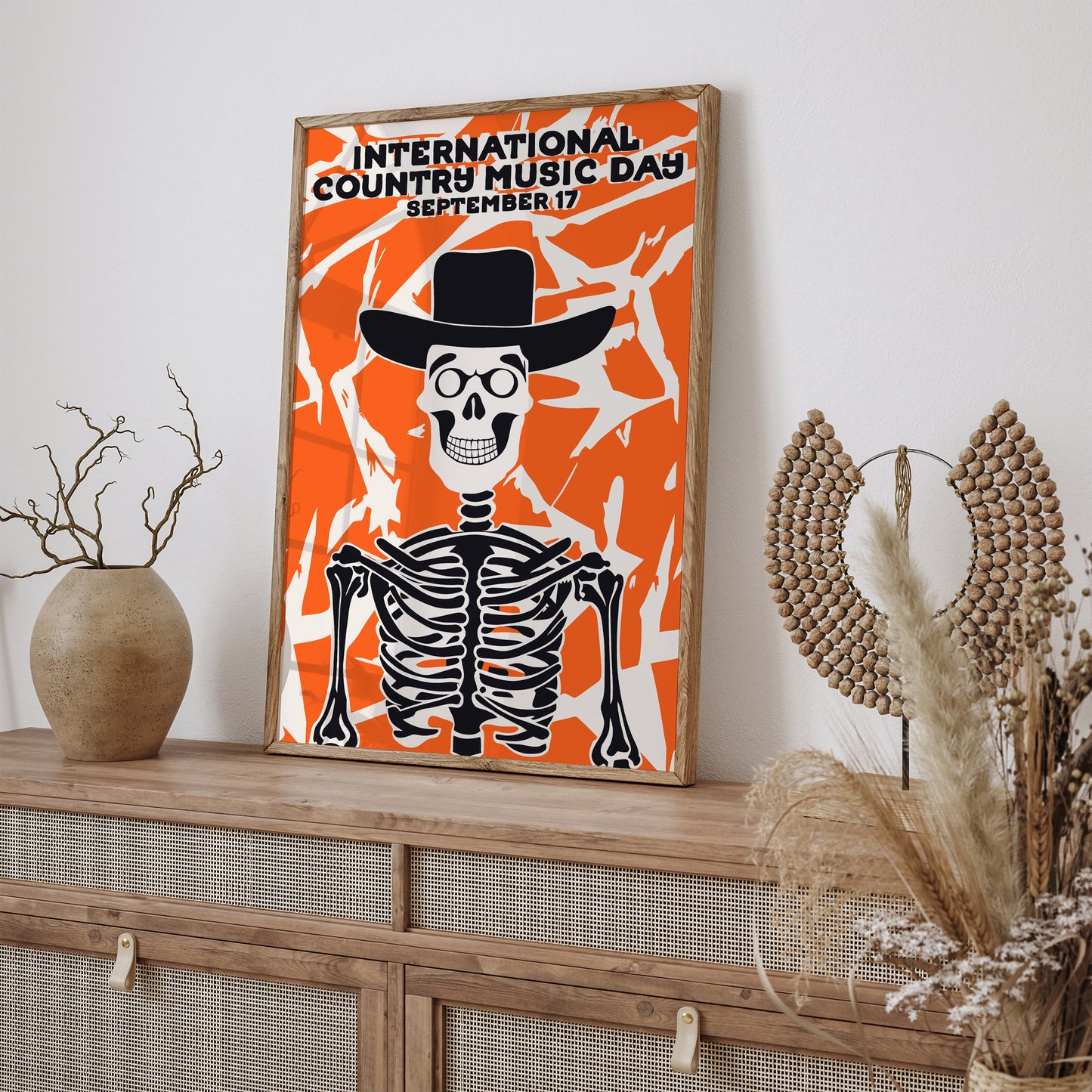 Country Music Day Skeleton Poster