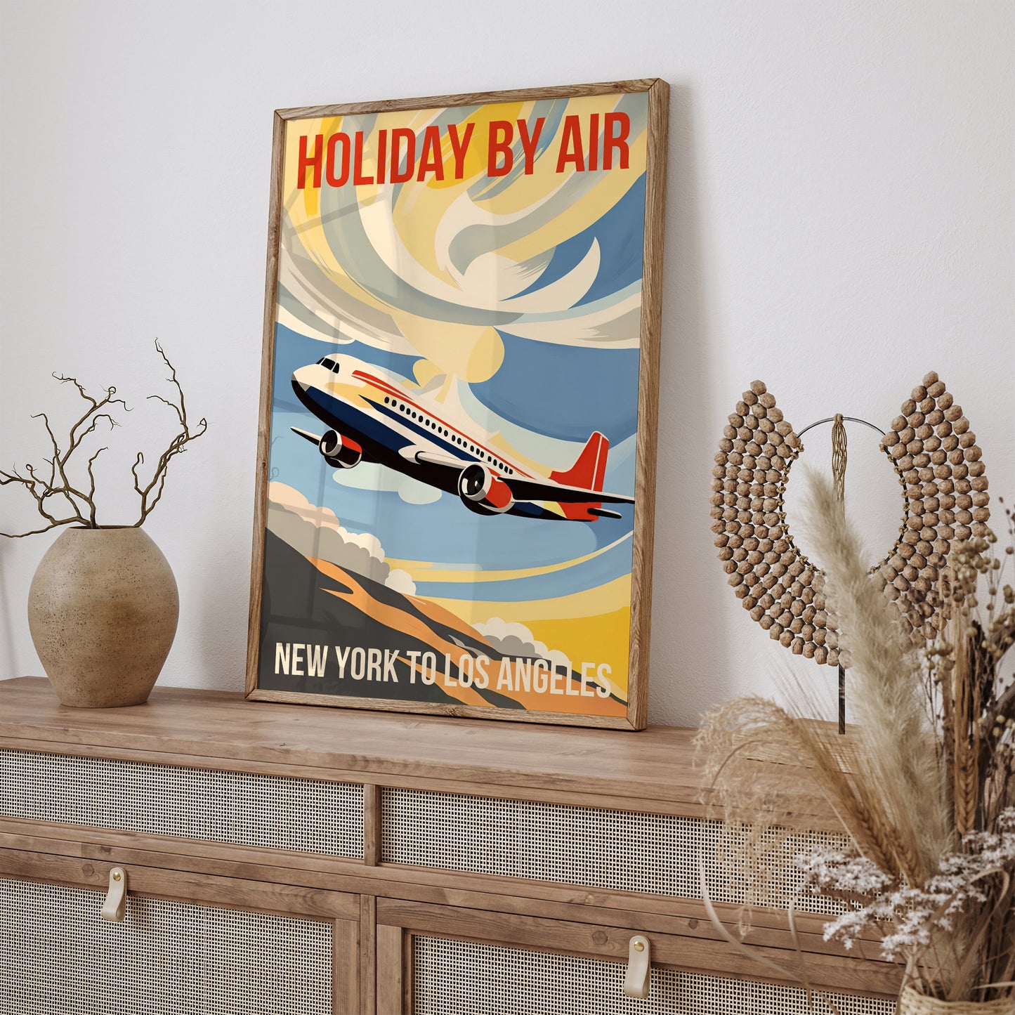 Retro Travel Poster NY to LA