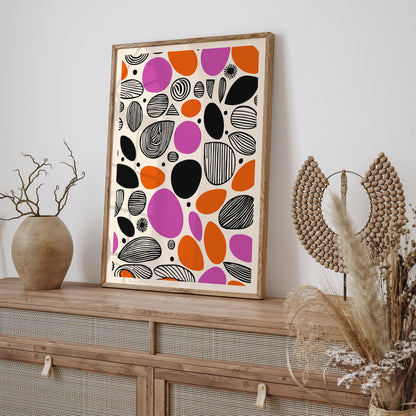 Modern Magenta Abstract Wall Art