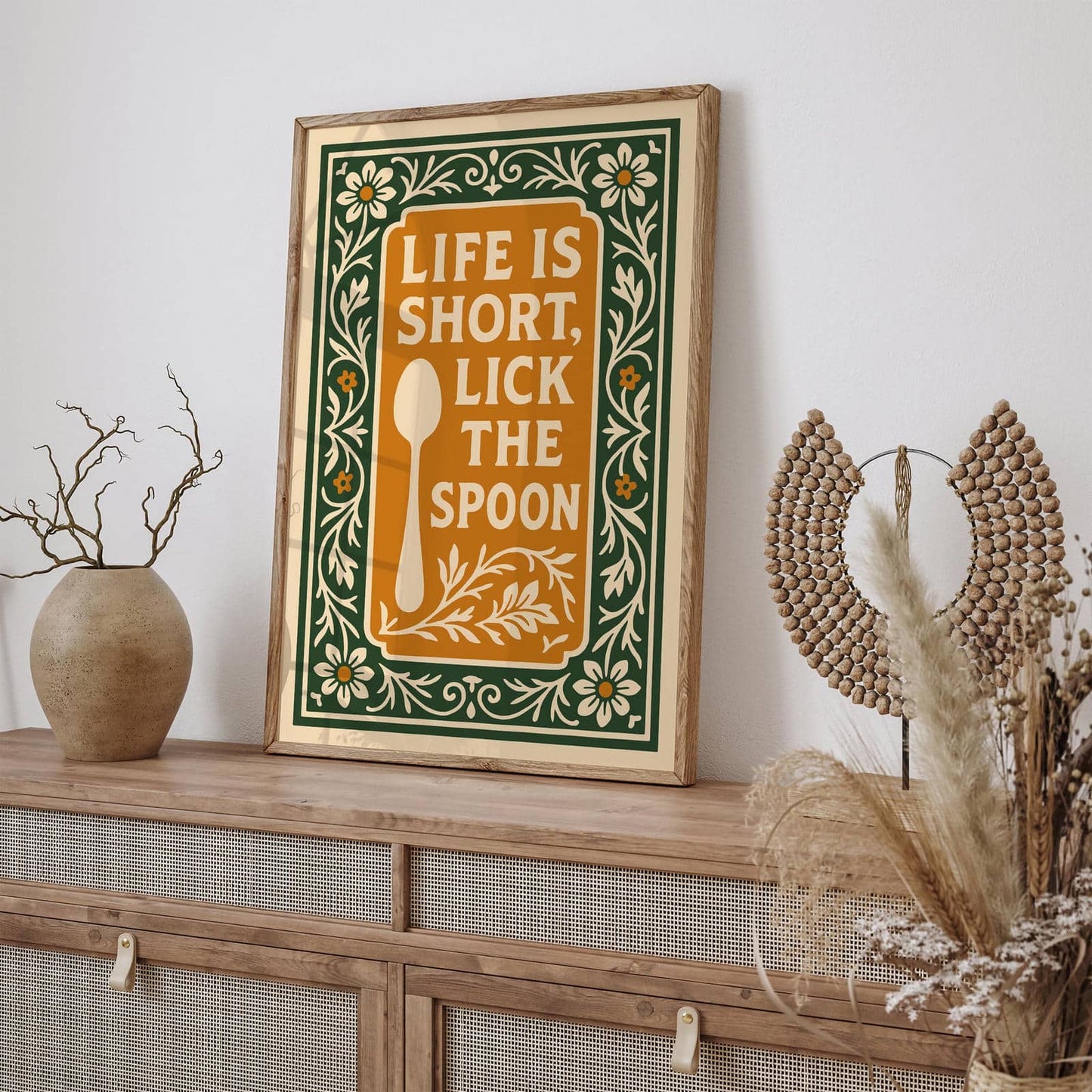 Life is Short, Lick the Spoon Poster, Rococo Revival Wall Art