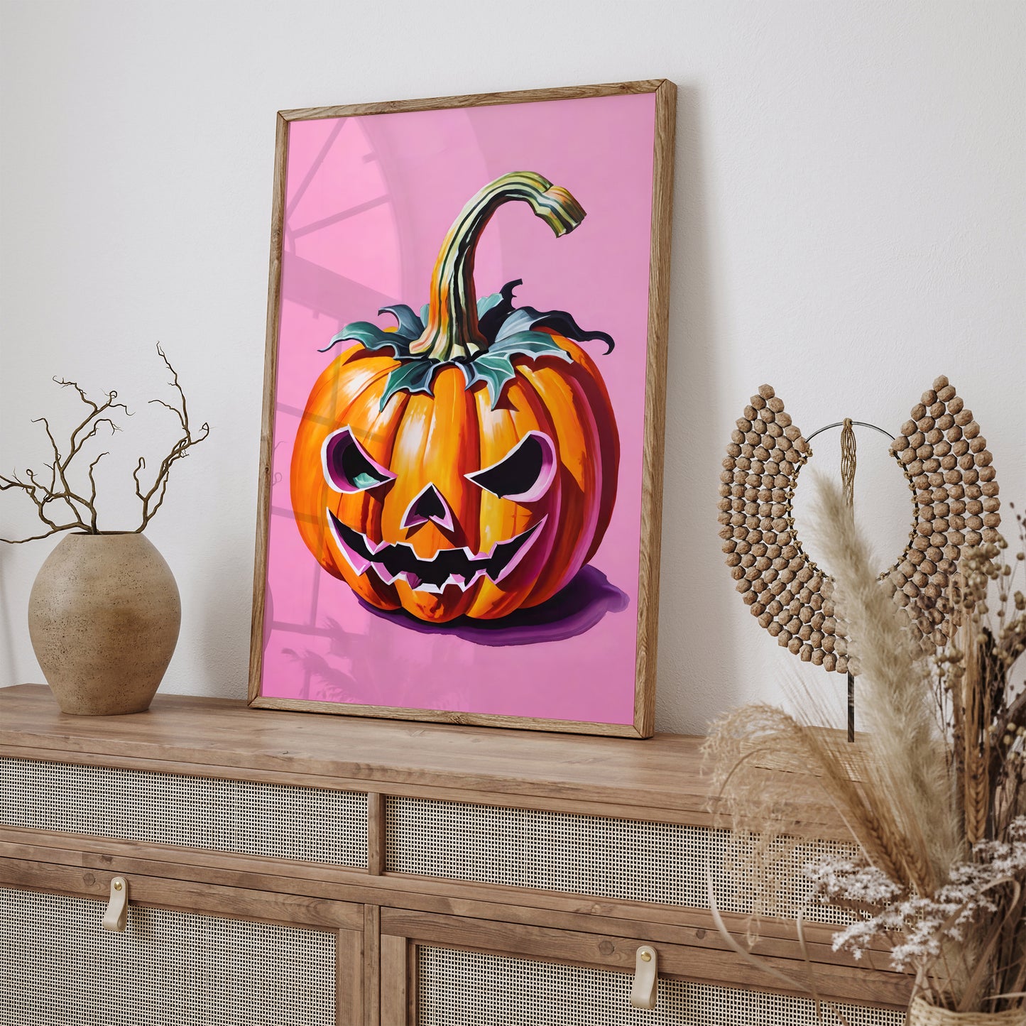 Jack-o'-lantern Pink Art Print 2024