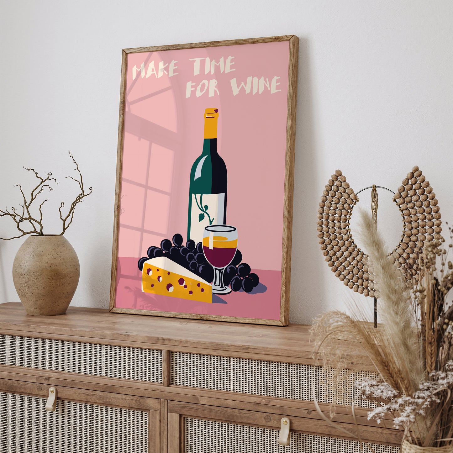 Mate Time For Wine Poster - Wine Nerd Gift Idea