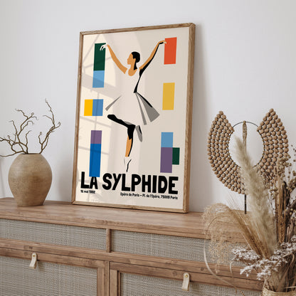 French La Sylphide Ballerina Retro Poster