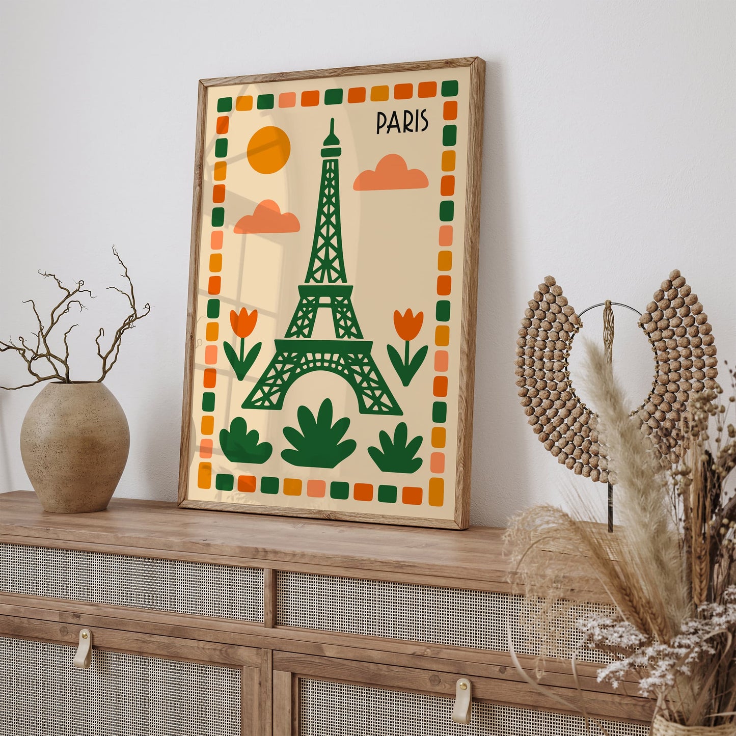 Mid Century Modern Paris - Eiffel Tower Wall Art Print