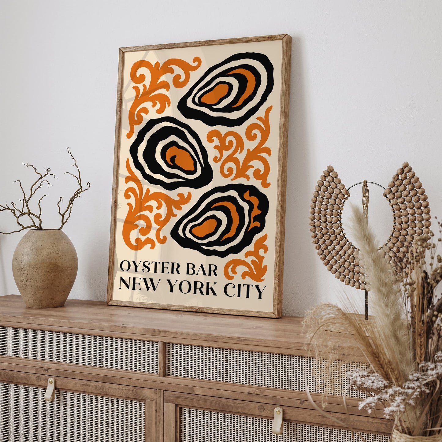 Oyster Bar New York City Poster in Rococo Style