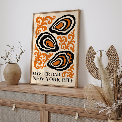 Oyster Bar New York City Poster in Rococo Style