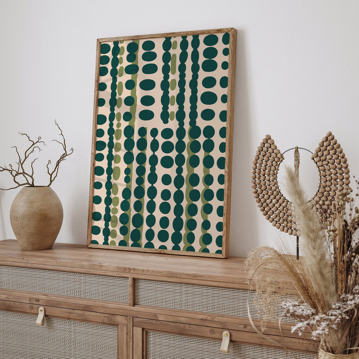 Mid Century Modern Green Aesthetic Print