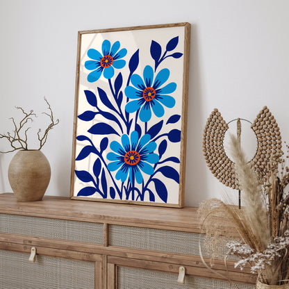 Blue Wild Flowers Art Print