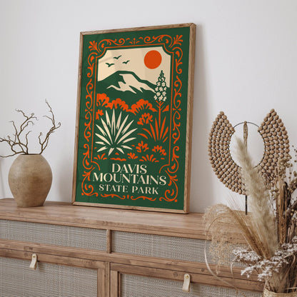 Davis Mountains State Park Texas Travel Poster