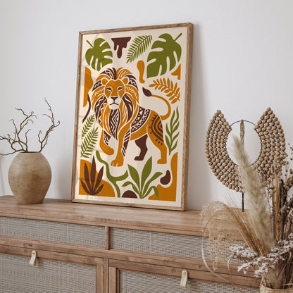 Lion King of the Jungle Art Poster