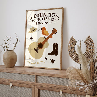 Country Music Festival Poster - Tennessee Art Print