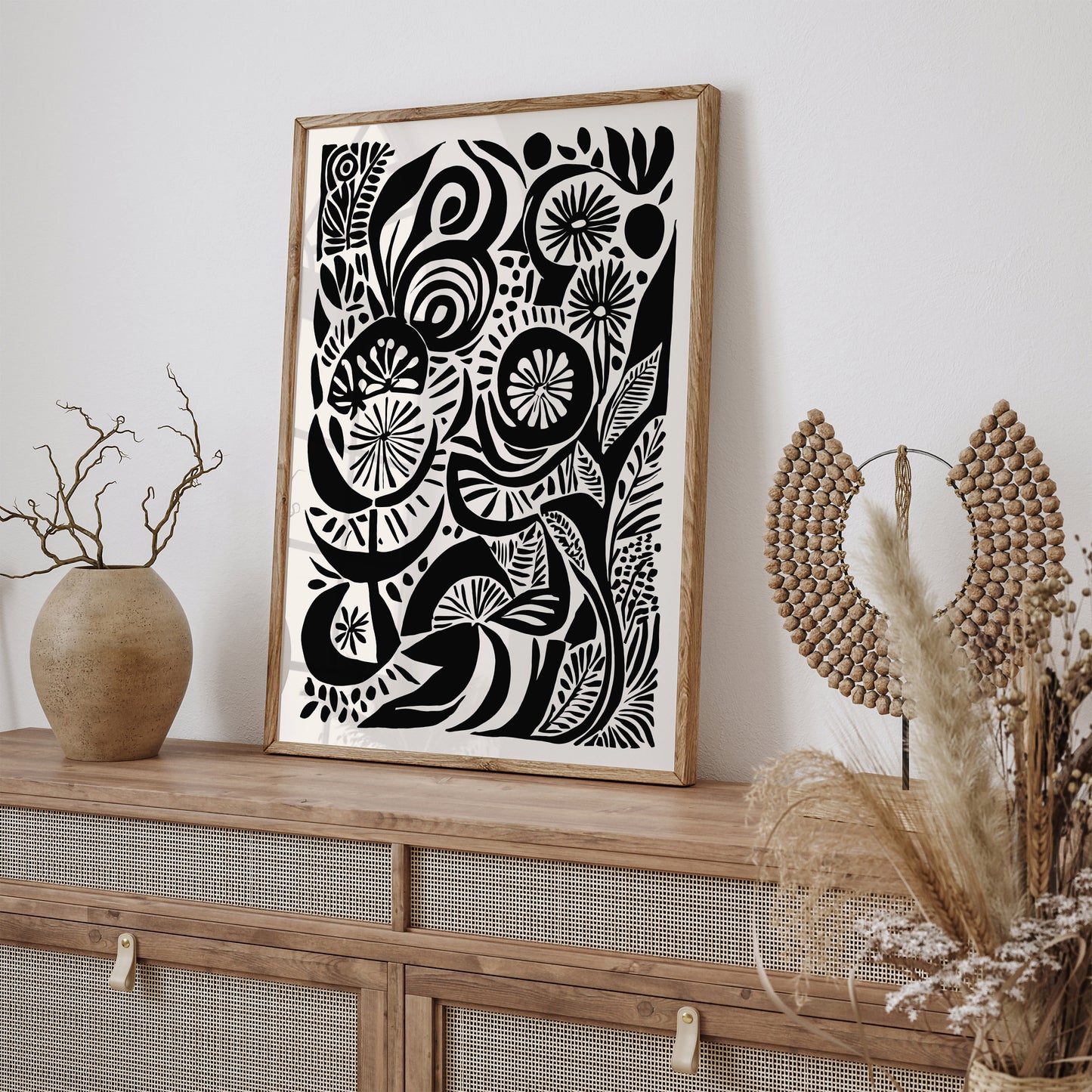 Contemporary Black & White Abstract Art Print