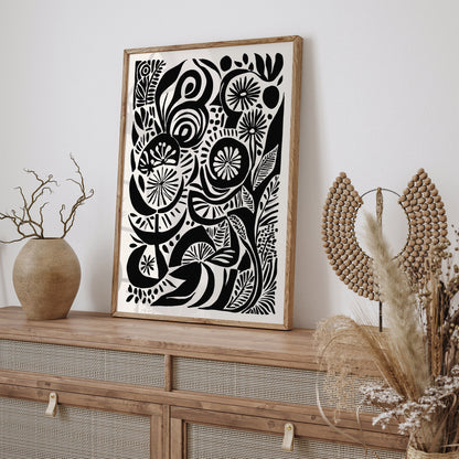 Contemporary Black & White Abstract Art Print