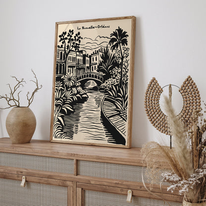 New Orleans Travel Cityscape Poster