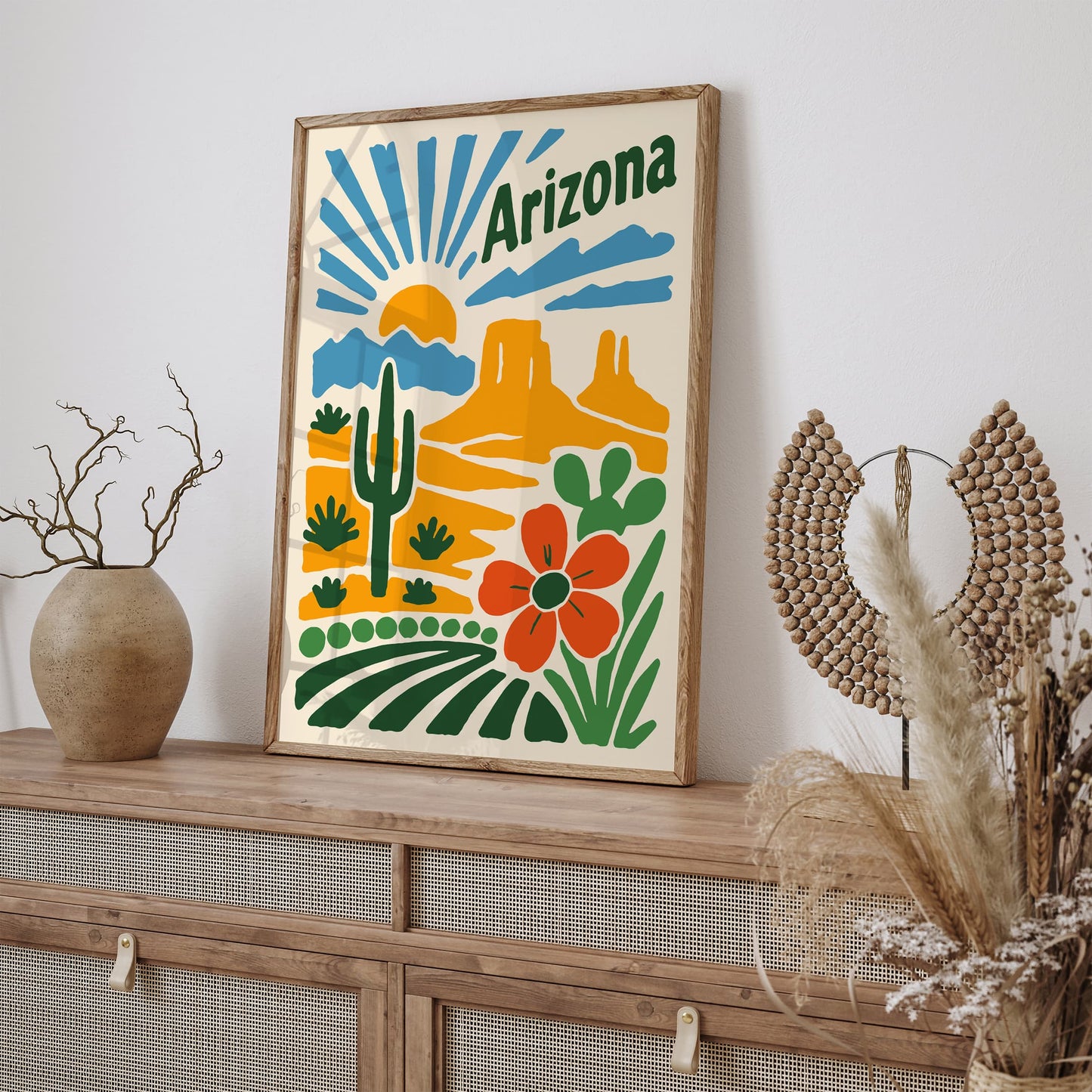 Arizona Travel Poster - Colorful Landscape Art Print