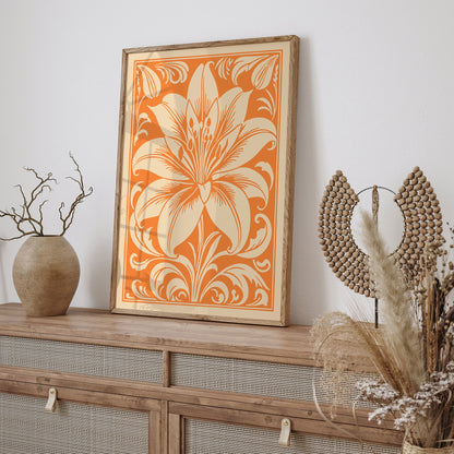 Lily Flower Orange Poster