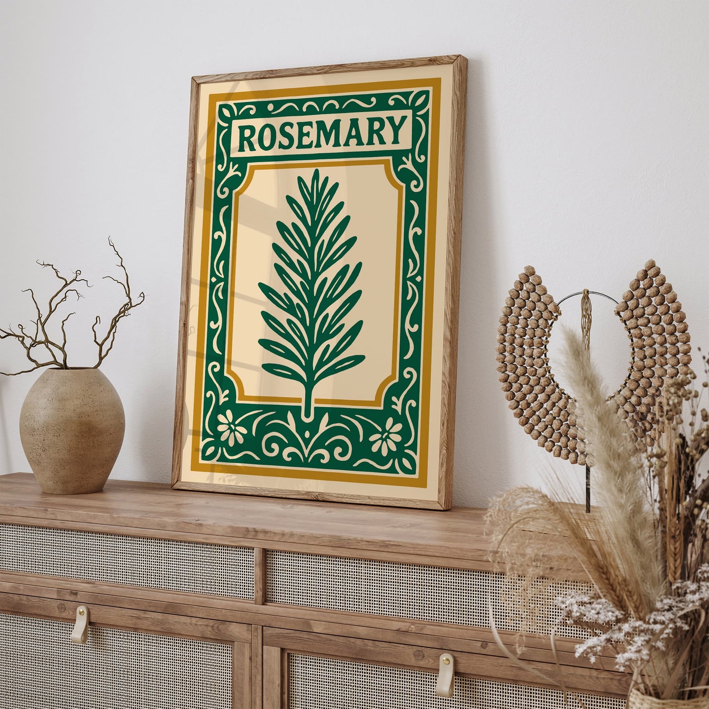 Rosemary Herb Poster - Rococo Style Kitchen Wall Decor