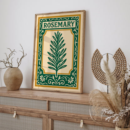Rosemary Herb Poster - Rococo Style Kitchen Wall Decor