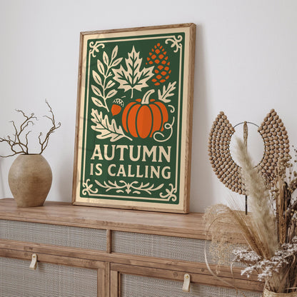 Autumn is Calling Poster - Cozy Autumn Home Decor