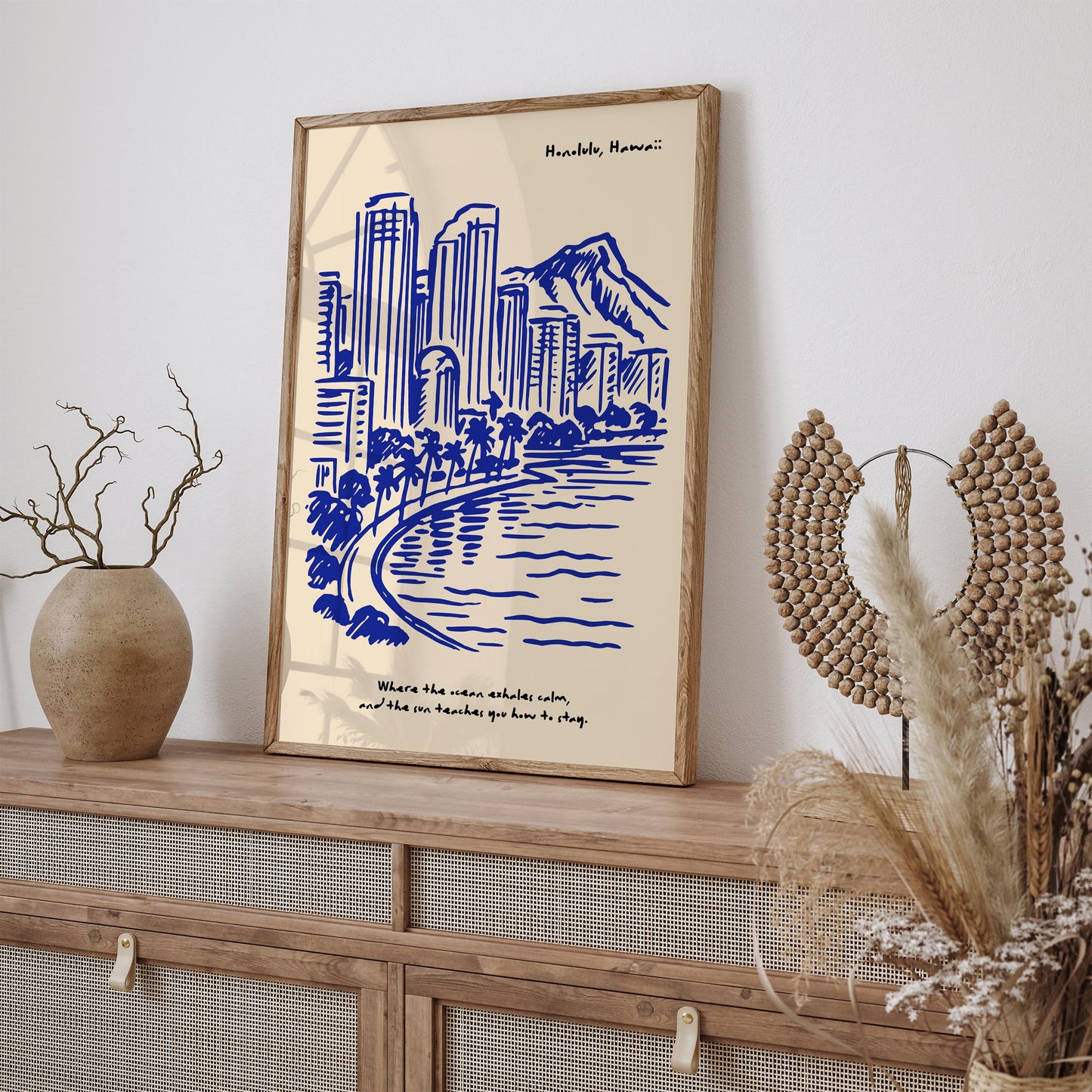 Honolulu Hawaii Poster - Blue Hawaii Quote Print