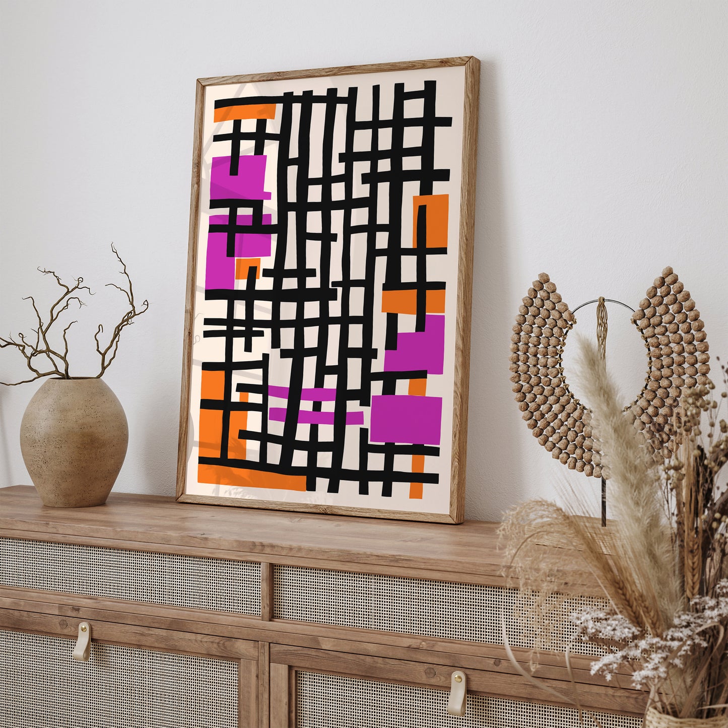 Modern Magenta Abstract Art Print