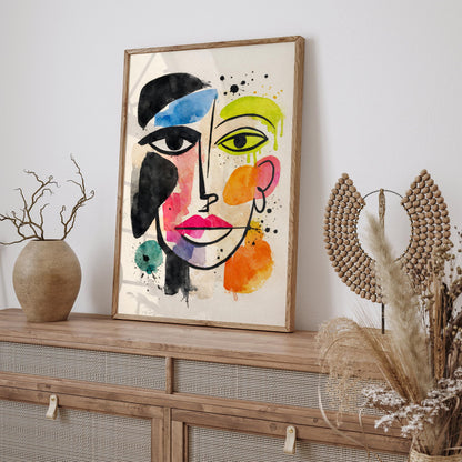 Abstract Face Pop Art Poster