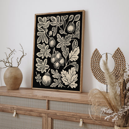 Fall Leaves and Acorns Art Print