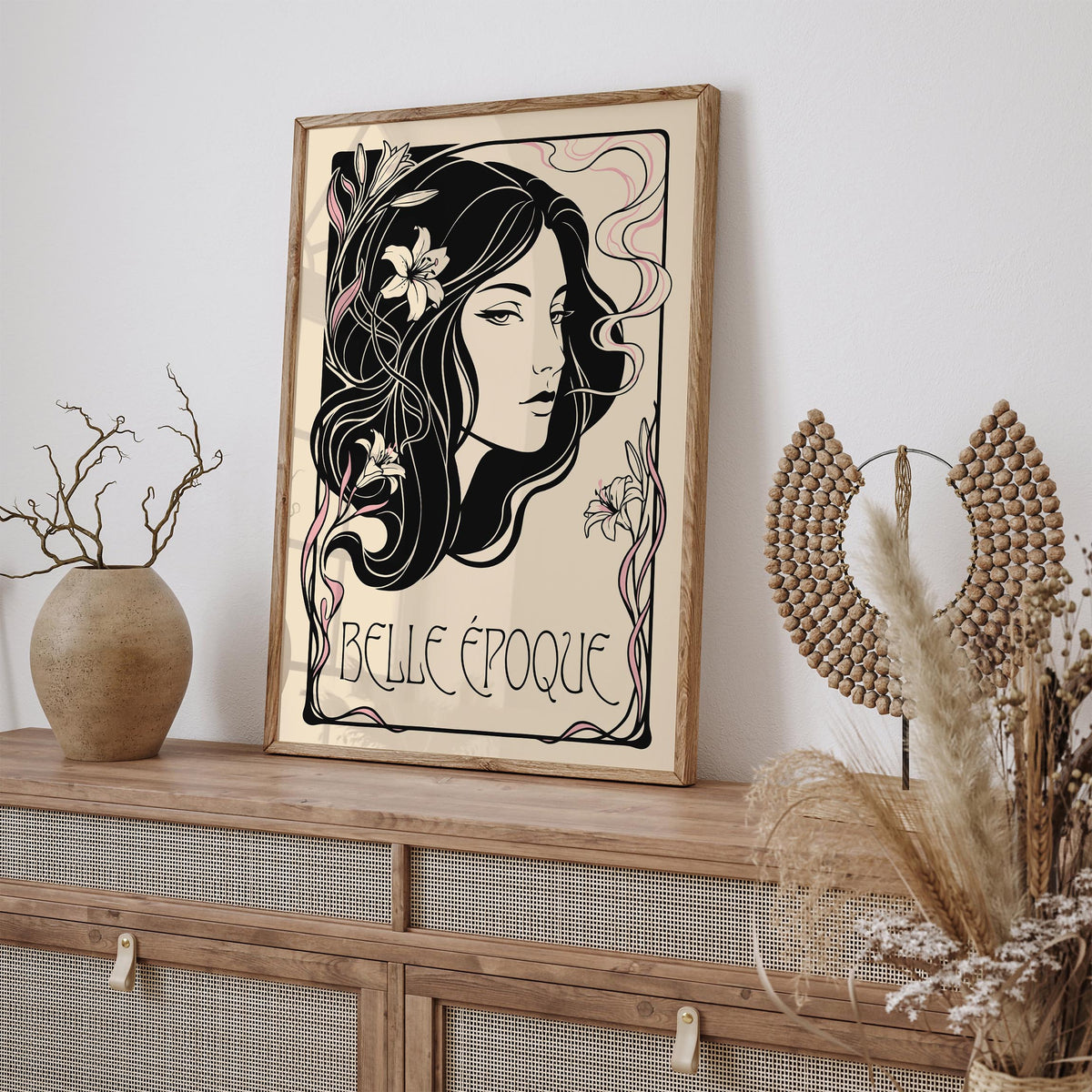 Art Nouveau Woman Portrait Vintage Art Poster