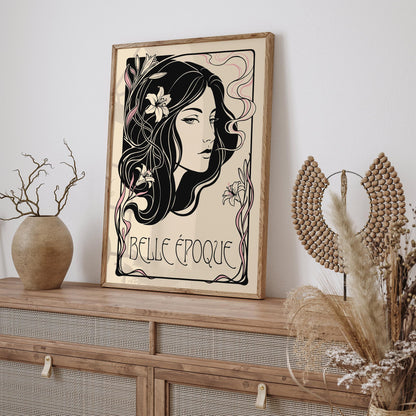 Art Nouveau Woman Portrait Vintage Art Poster