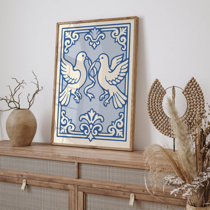 Rococo Love Doves Poster Print