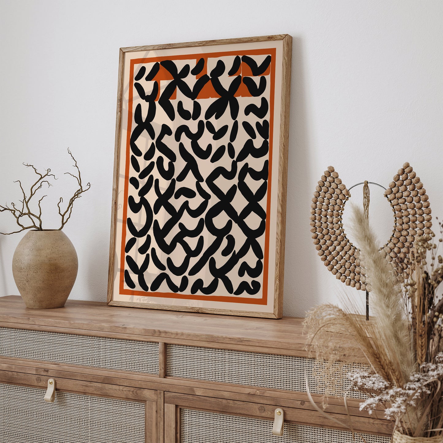 Rustic Abstract Cut Outs Print