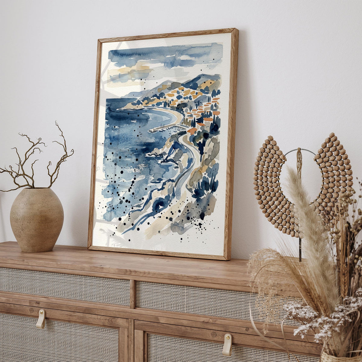 French Riviera Abstract Watercolor Art Print