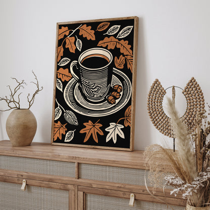 Fall Coffee Retro Kitchen Poster