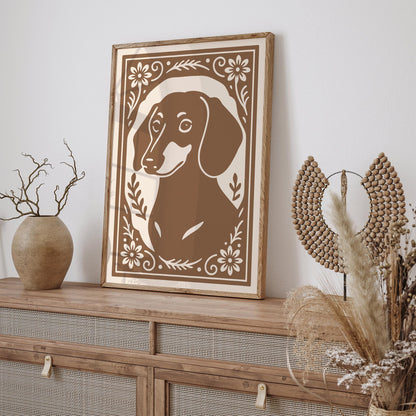Dachshund Dog Elegant Portrait Poster
