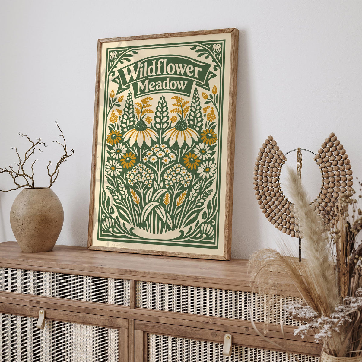 Wildflower Meadow Botanical Nature Art Poster