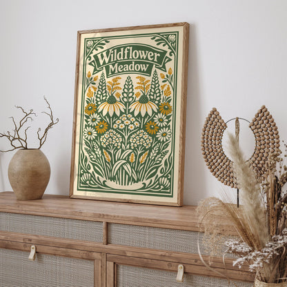 Wildflower Meadow Botanical Nature Art Poster